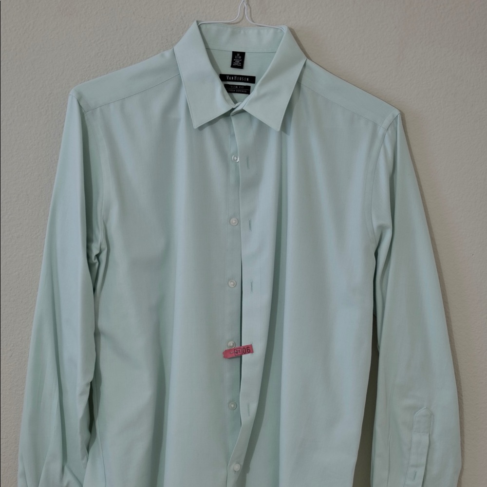 VAN HEUSEN MENS FITTED DRESS SHIRT -16 -32/33 -Medium